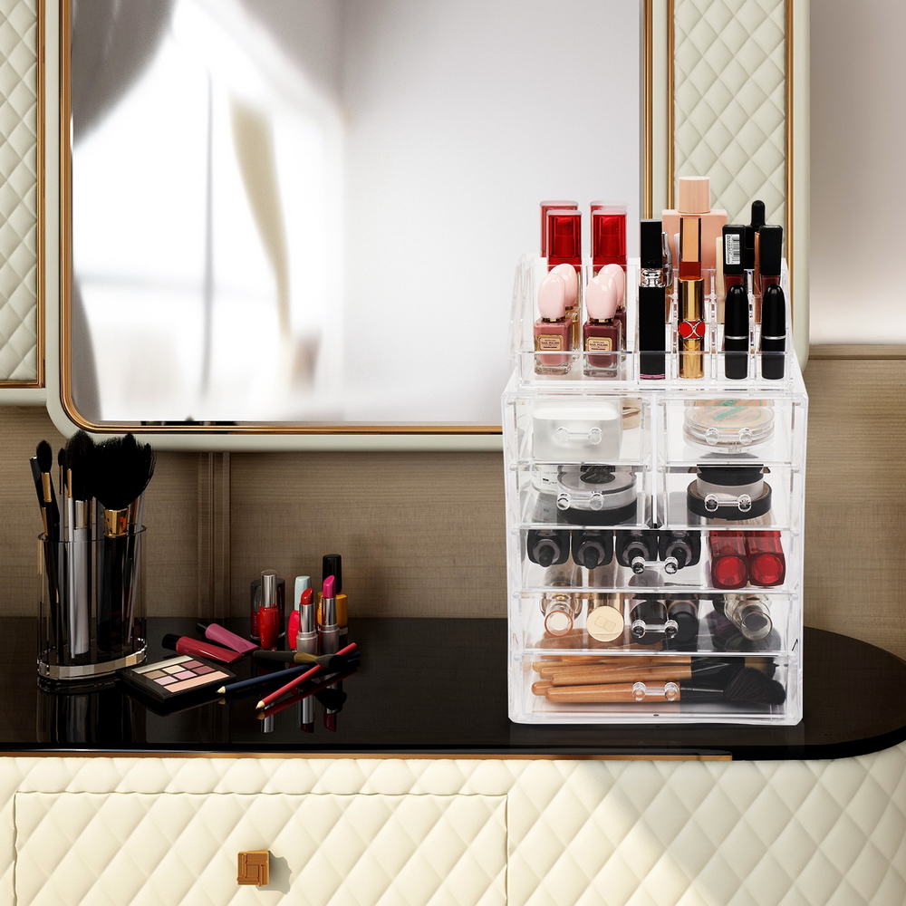 7 Drawers Plastic Cosmetics Storage Makeup Organizer Jewelry Drawer