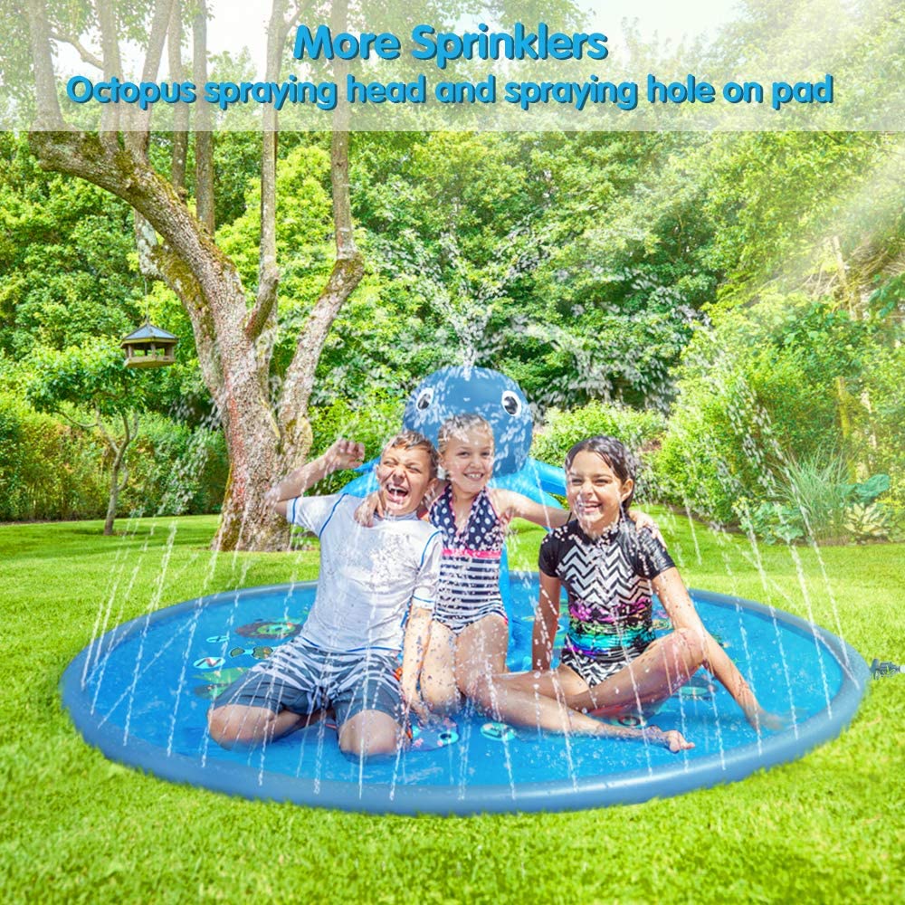 AirMyFun Inflatable Sprinkler Splash Pad 67“ Dount Sprinkler Play Mat for Kids Children AF10009 Toddlers Wading Pool Summer Outdoor Water Toys 