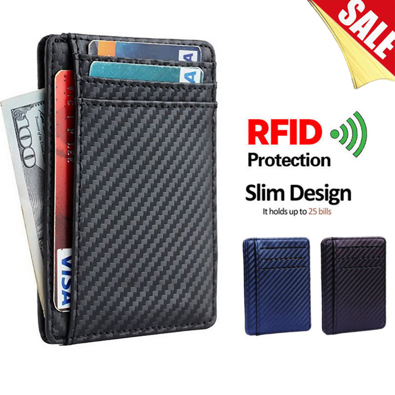 Mens Womens Slim Minimalist Front Pocket Wallet ID Credit Card Holder Case Purse | eBay