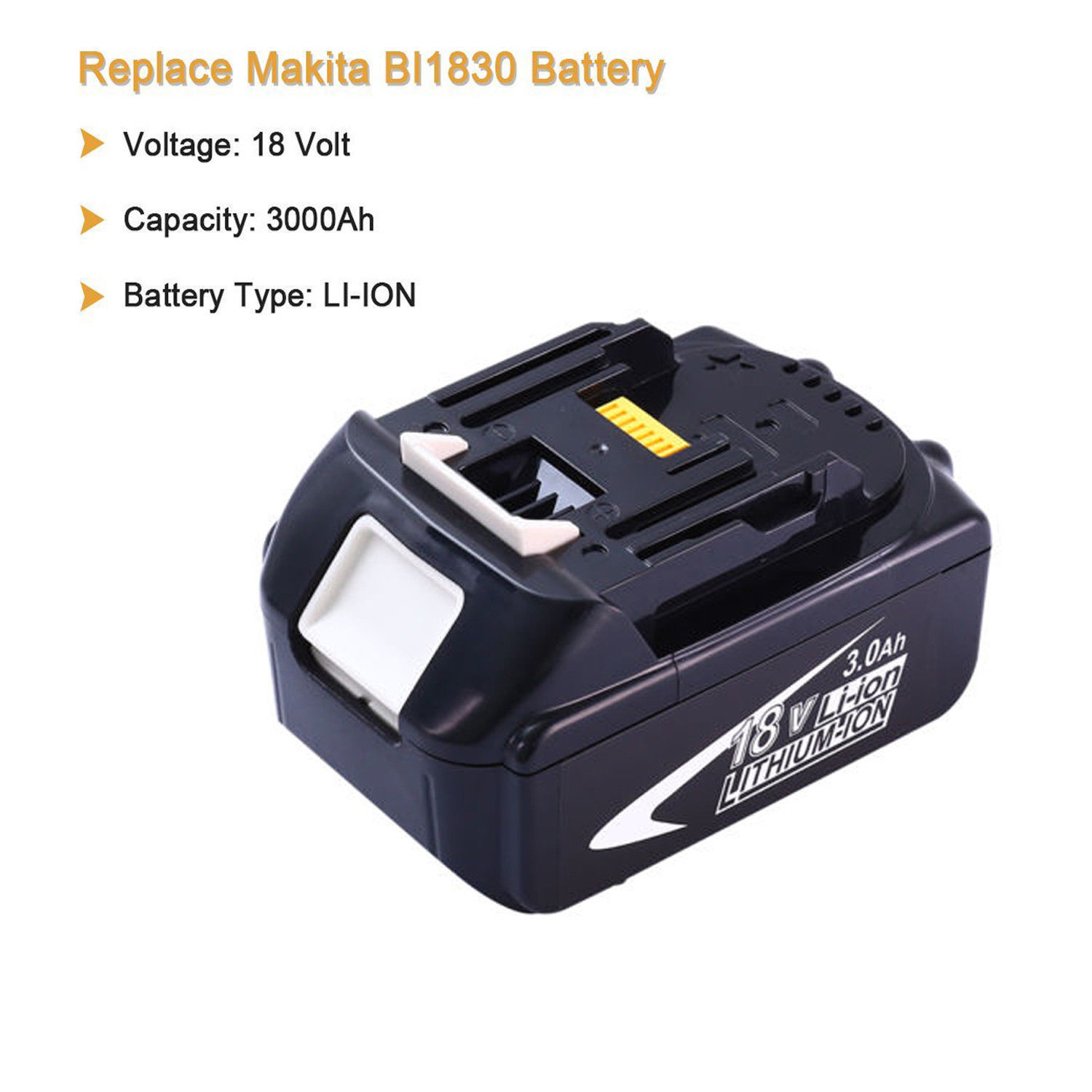 18V 3.0Ah Lithium Ion Battery 18 Volt For Makita LXT BL1830 BL1815 ...