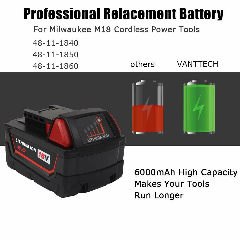 2X For Milwaukee M18 XC 6.0AH High Demand 48-11-1852 Rechargeable New Battery US