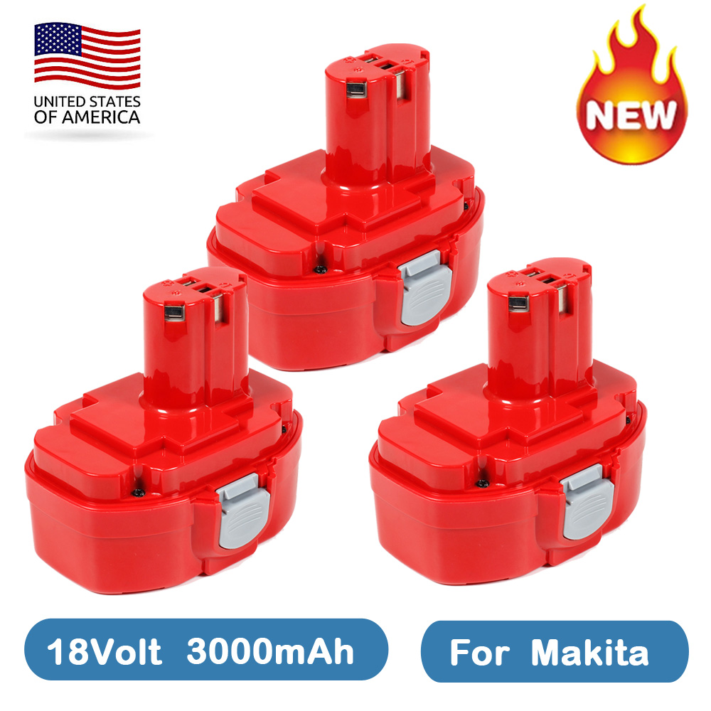 3Pcs 18V 3.0AH Ni-Mh Battery For Makita Tools 1822 1823 1833 1834 ...