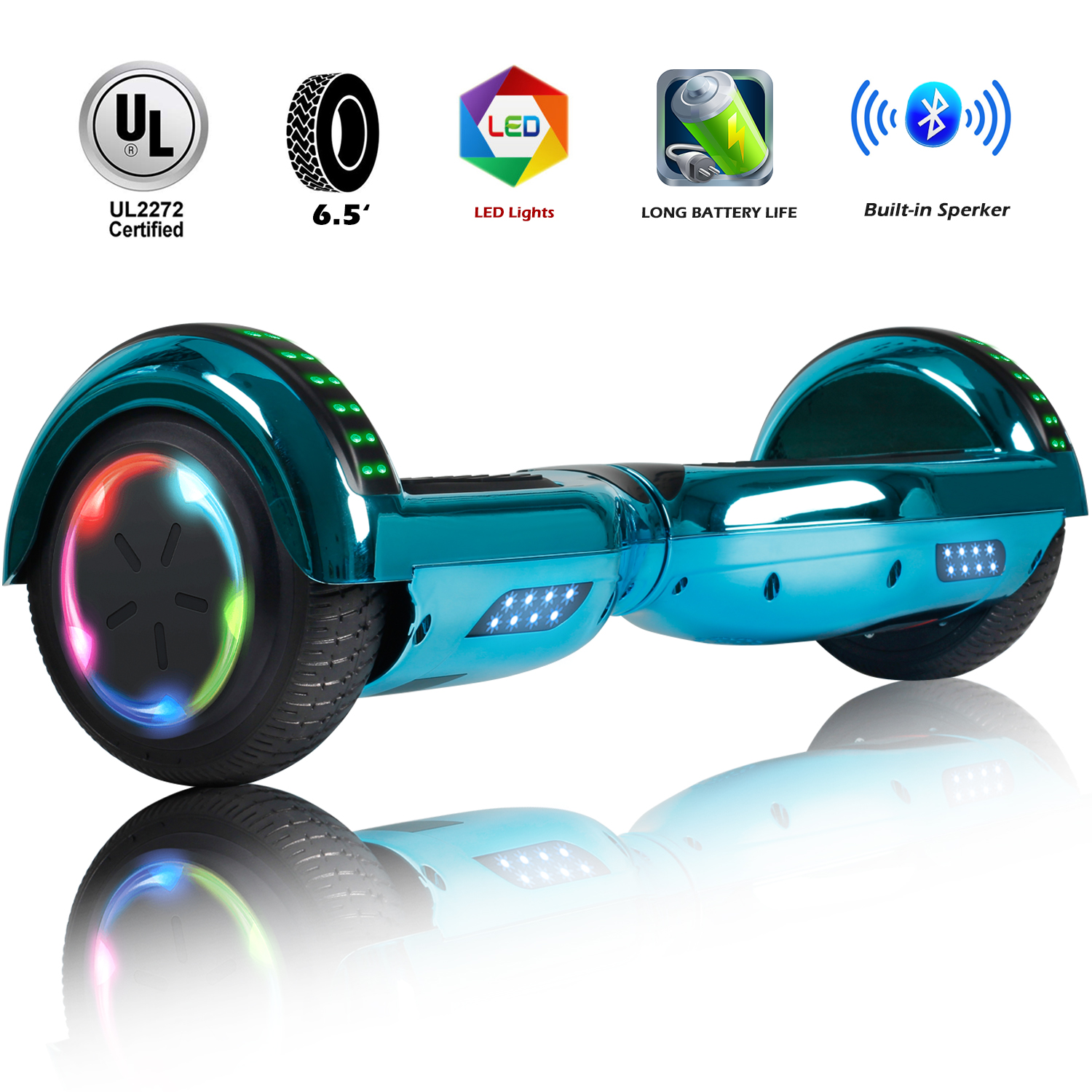 6.5" Hoverboard Bluetooth Electric Self Balance Scooter with Bag Blue
