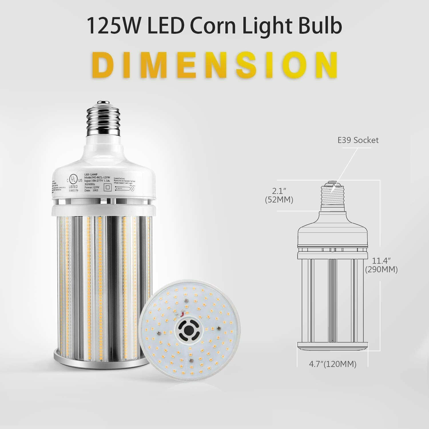 27W 36W 45W 54W 80W 100W 125W LED Corn cob Light Bulb Large Mogul Base E39 5000K - Picture 15 of 19