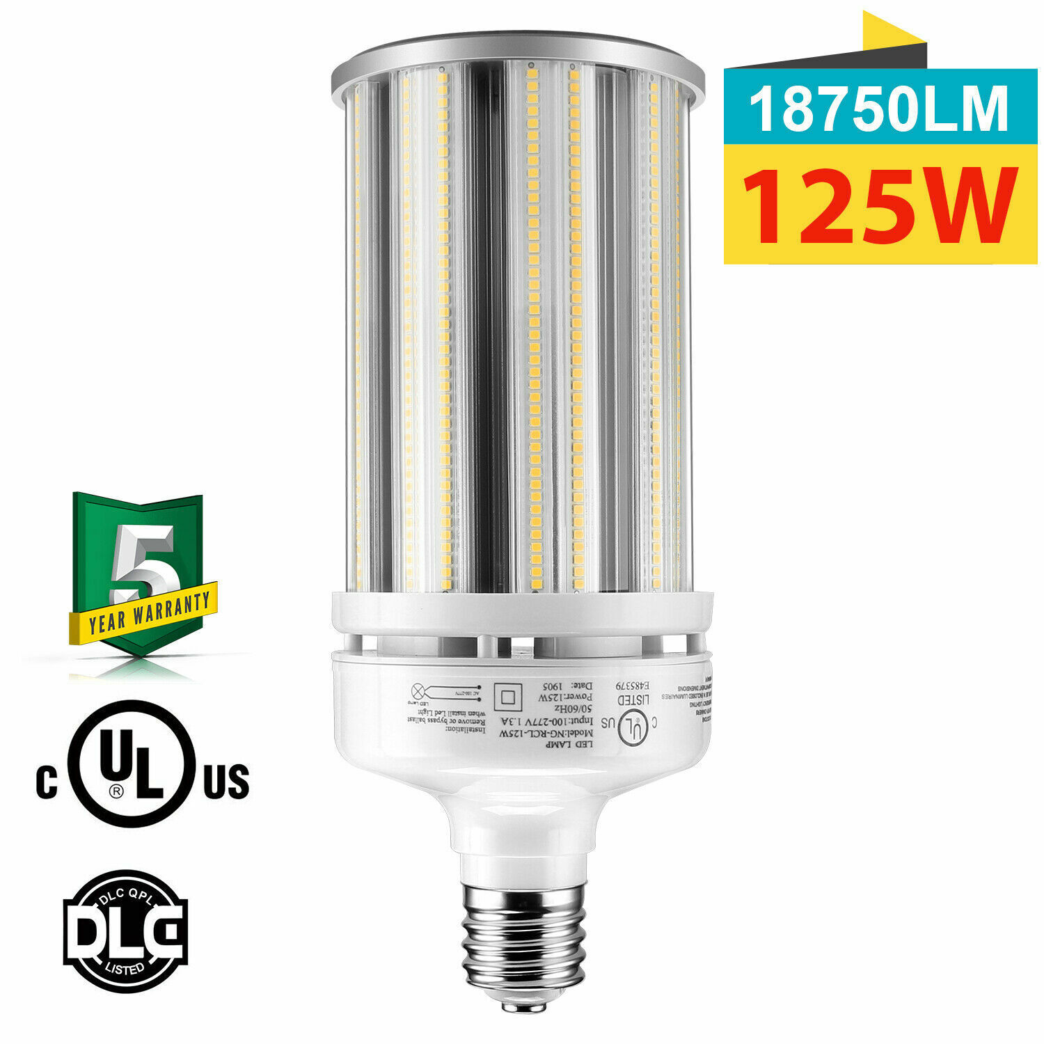 27W 36W 45W 54W 80W 100W 125W LED Corn Cob Bulb Light Garage Ceiling E39 Base UL - Picture 16 of 21