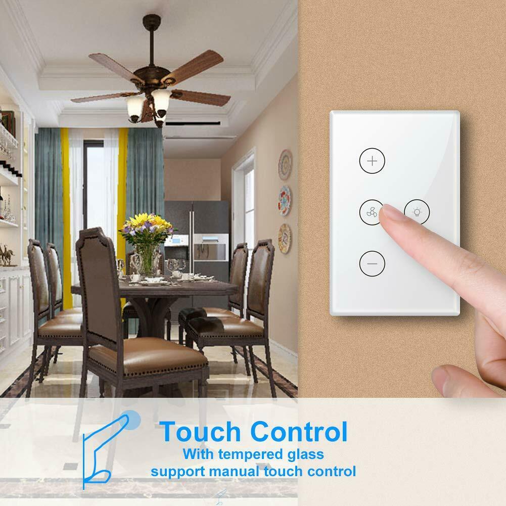 Details About Us For Alexa Google Home Smart Wifi In Wall Ceiling Fan Light Switch Timer