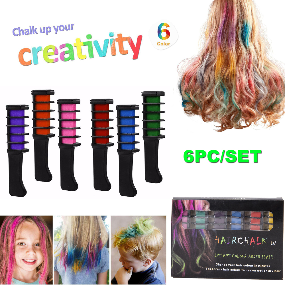 10 Colors Hair Chalk Comb Temporary Dye Marker DIY Kids Party Cosplay Non  Toxic Salon Use Crayon Purple Hair Color Chalk|Hair Color| AliExpress | Hair  Chalk Comb 6pc Washable Color Dye For
