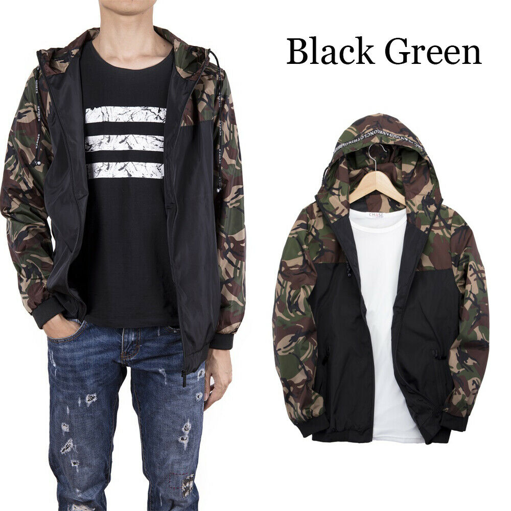 Men Slim Fit Marble Print Pilot Bomber Jacket Hip-hop Sweatshirt Zipper Hooded Coat