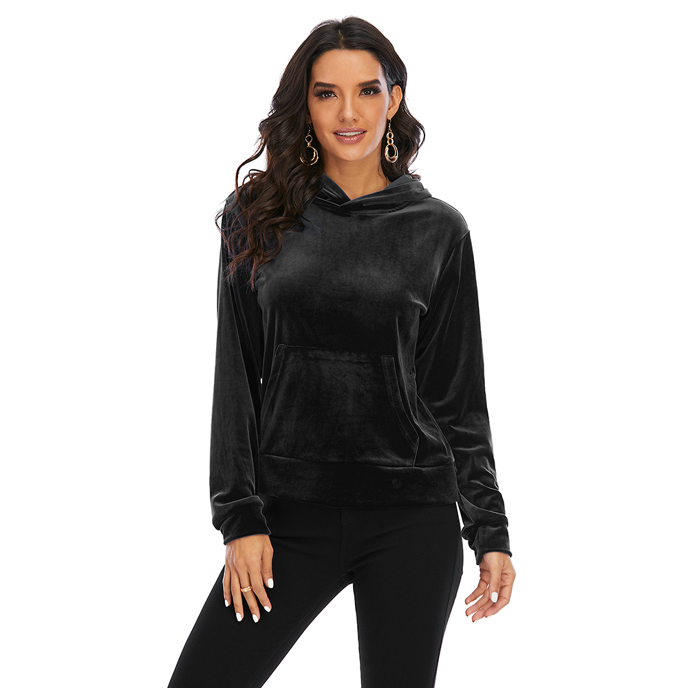 Women Solid High Elastica Sweatsuit Hoodie Sport Tracksuits Winter Warm Coat Top - Picture 13 of 16