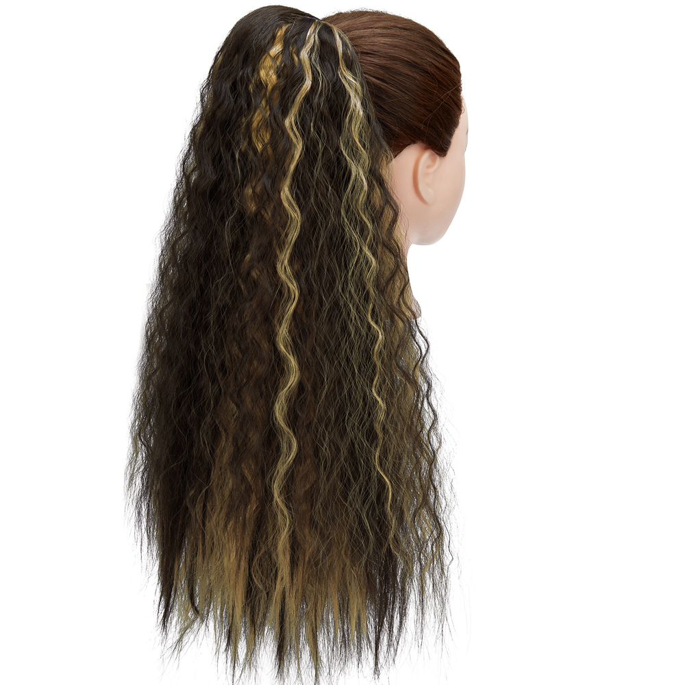 22'' Natural Kinky Curly Drawstring Ponytail Wavy Wrap Ponytail Hair Extension