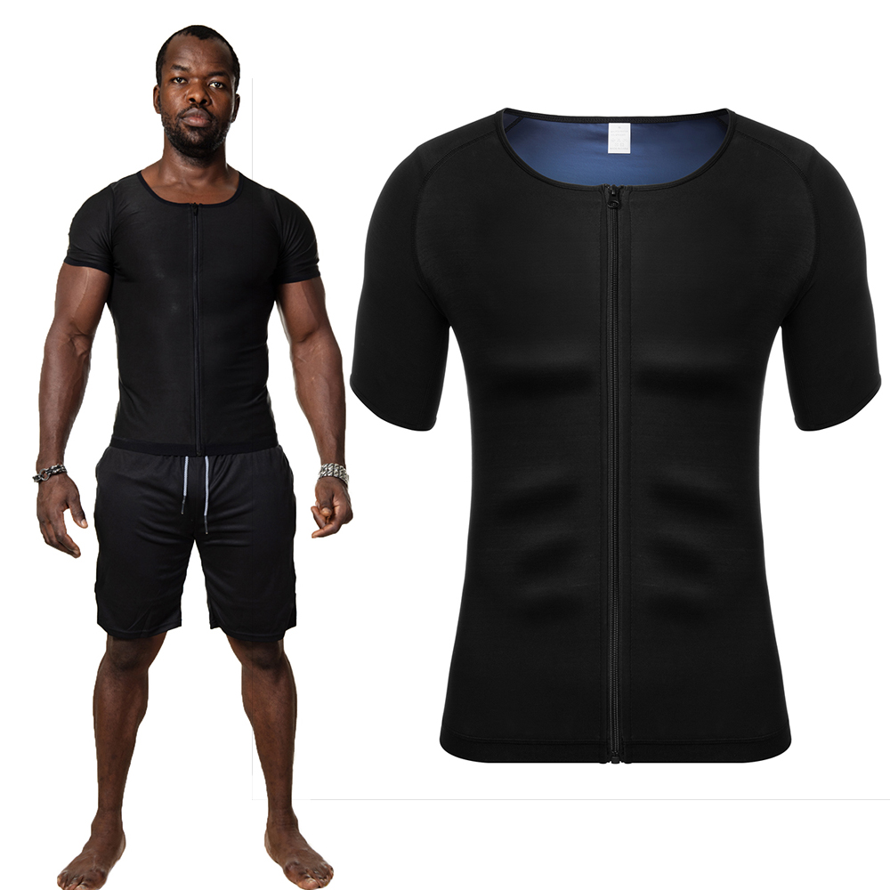 Mens Neoprene Sauna Vest Sweat Shirt Redu Fat Body Shaper Gym Training Tops