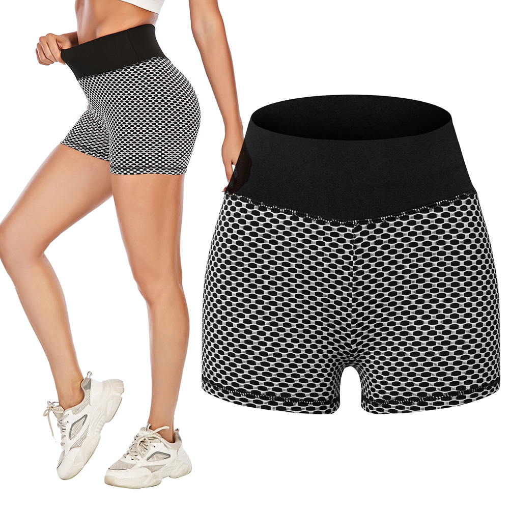 Women Tiktok Leggings Yoga Shorts Butt Lift Scrunch Textured Shorts Gym Hot  Pant