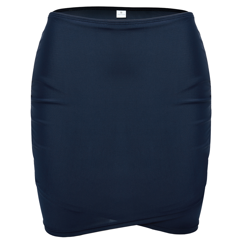 Women Hip Wrap High Waist Tulip Hem Shirring Summer Skirt Swimsuit Bikini Bottom - Picture 14 of 14