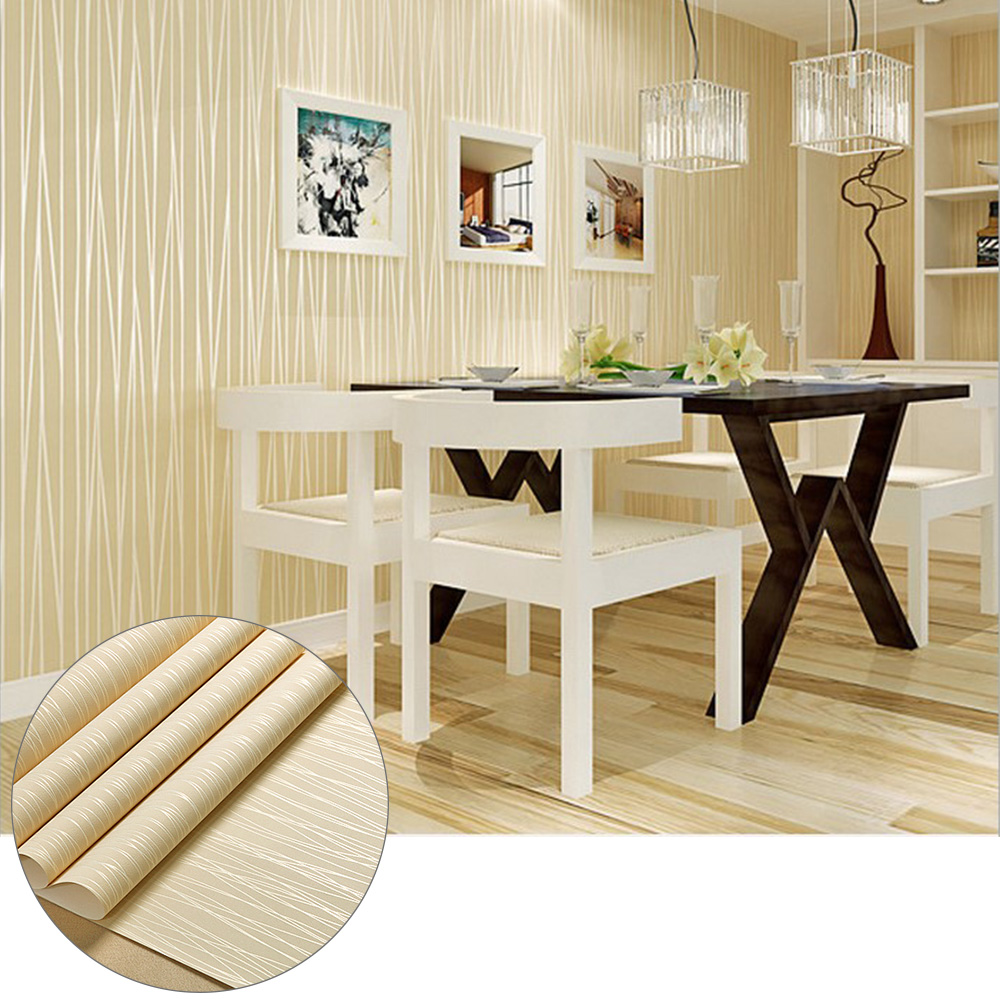 3D Textured Wallpaper Roll Non-Woven Stripe Wall Sticker for Bedroom Living Room - Picture 14 of 17