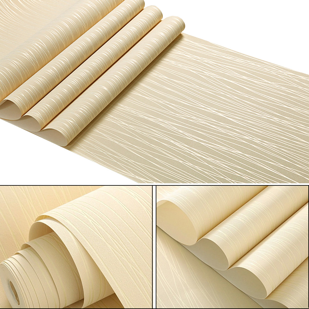 3D Textured Wallpaper Roll Non-Woven Stripe Wall Sticker for Bedroom Living Room - Picture 16 of 17