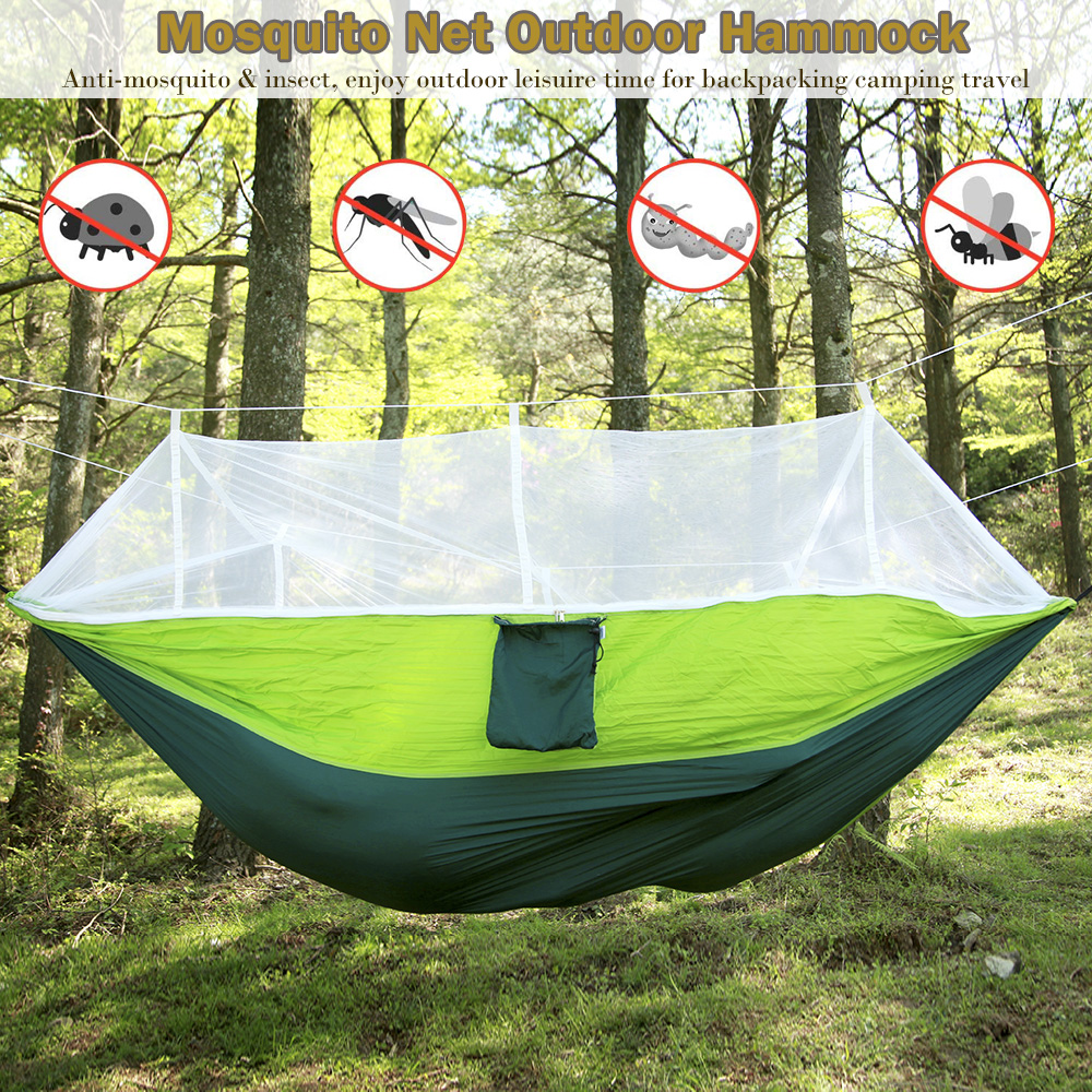 Camping Double Hammock with Mosquito Net Tent Hanging Bed Swing Chair Outdoor US