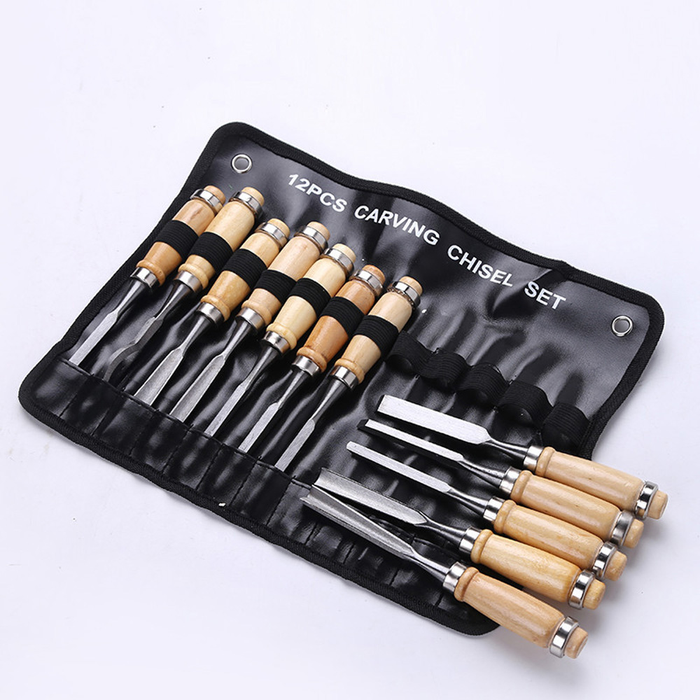 8/12Pcs Wood Carving Hand Chisel Tools Woodworking Crafting Professional Gouges