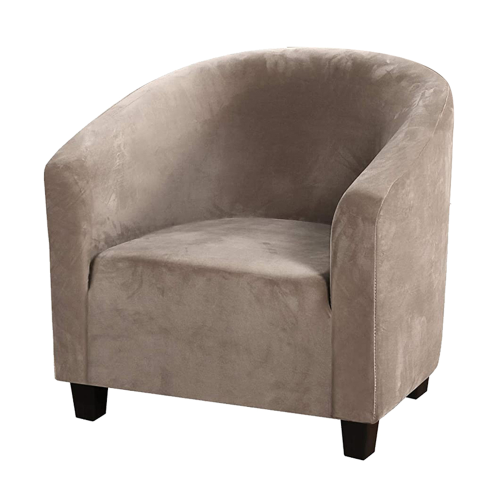 Stretch Velvet Club Chair Covers Bar Living Room Tub Armchair Slipcover US - Picture 18 of 53