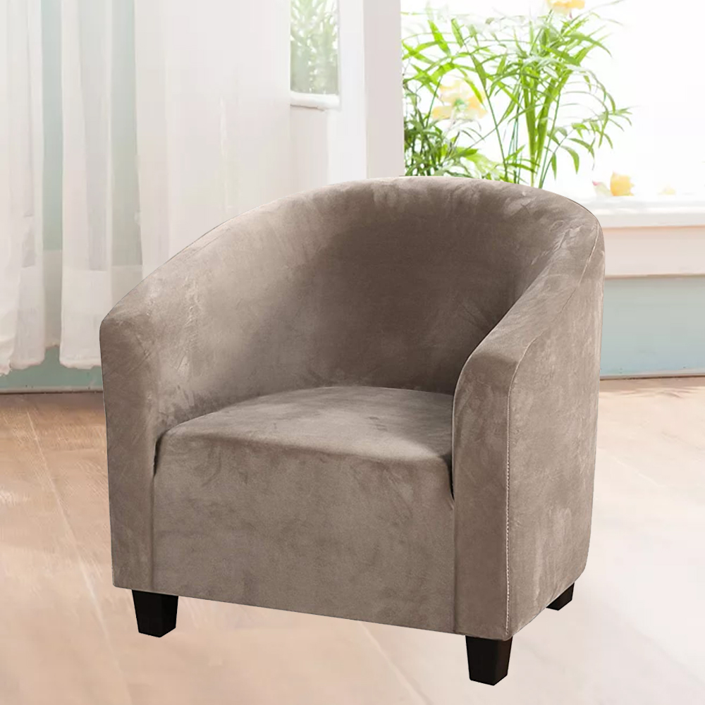 Stretch Velvet Club Chair Covers Bar Living Room Tub Armchair Slipcover US - Picture 19 of 53