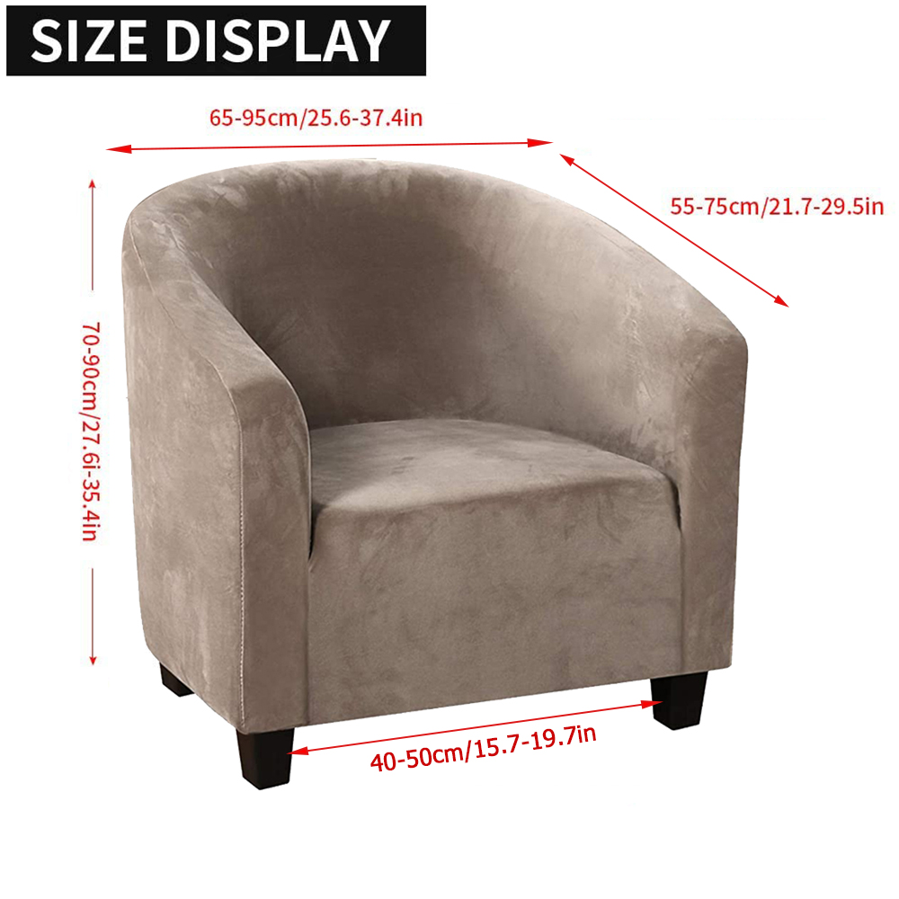 Stretch Velvet Club Chair Covers Bar Living Room Tub Armchair Slipcover US - Picture 21 of 53