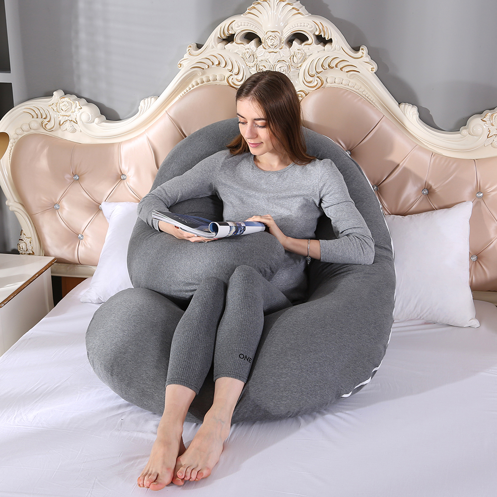 Extra Large Pregnancy Pillow Maternity Belly Contoured Body C Shape Cotton Cover 