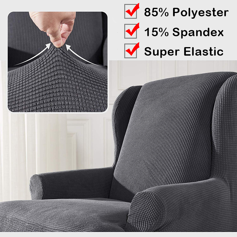 Stretch Wingback Slipcover Recliner Wing Back Arm Chair Sofa Cover Protector - Picture 18 of 61
