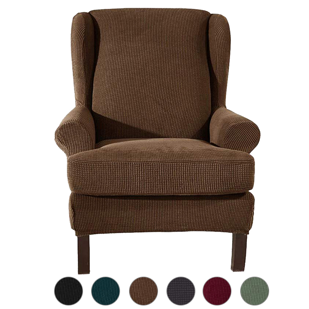 Stretch Wingback Slipcover Recliner Wing Back Arm Chair Sofa Cover Protector - Picture 29 of 61
