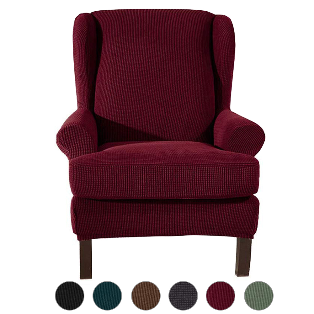 Stretch Wingback Slipcover Recliner Wing Back Arm Chair Sofa Cover Protector - Picture 37 of 61