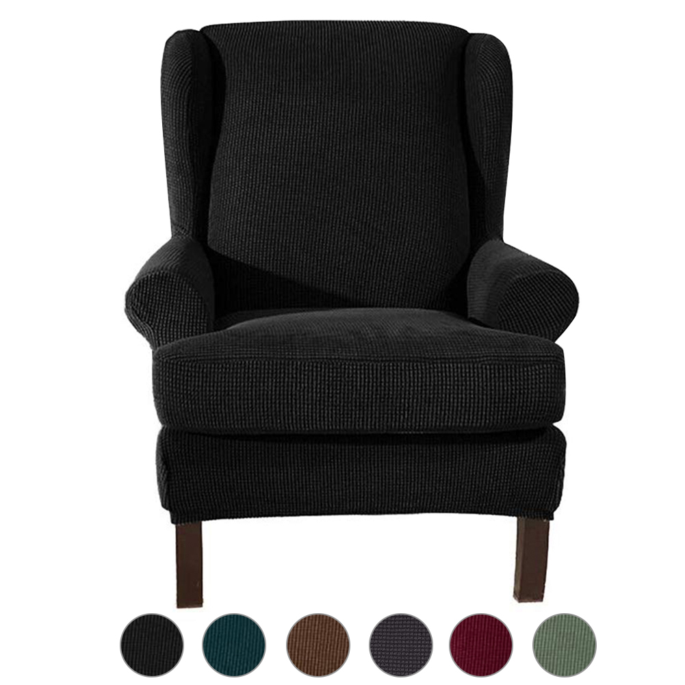 Stretch Wingback Slipcover Recliner Wing Back Arm Chair Sofa Cover Protector - Picture 45 of 61
