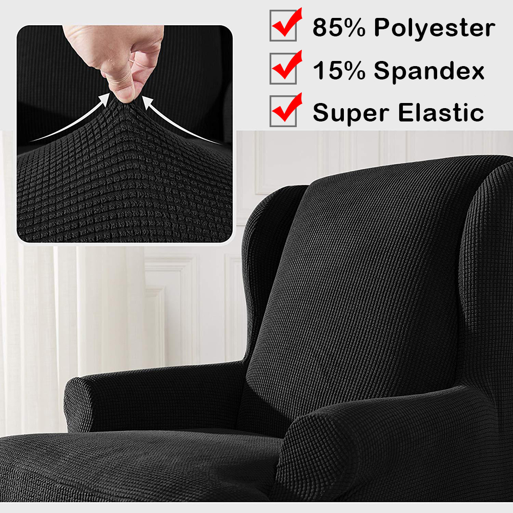 Stretch Wingback Slipcover Recliner Wing Back Arm Chair Sofa Cover Protector - Picture 50 of 61
