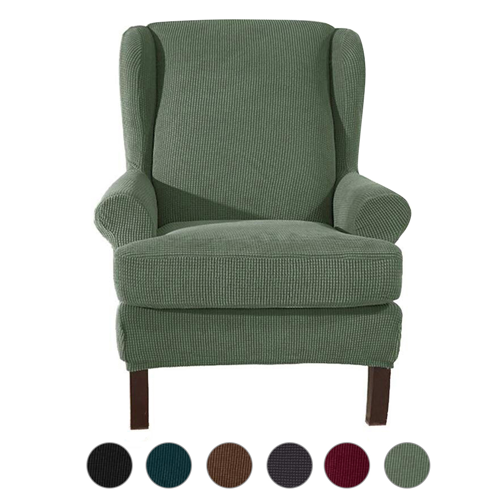 Stretch Wingback Slipcover Recliner Wing Back Arm Chair Sofa Cover Protector - Picture 54 of 61