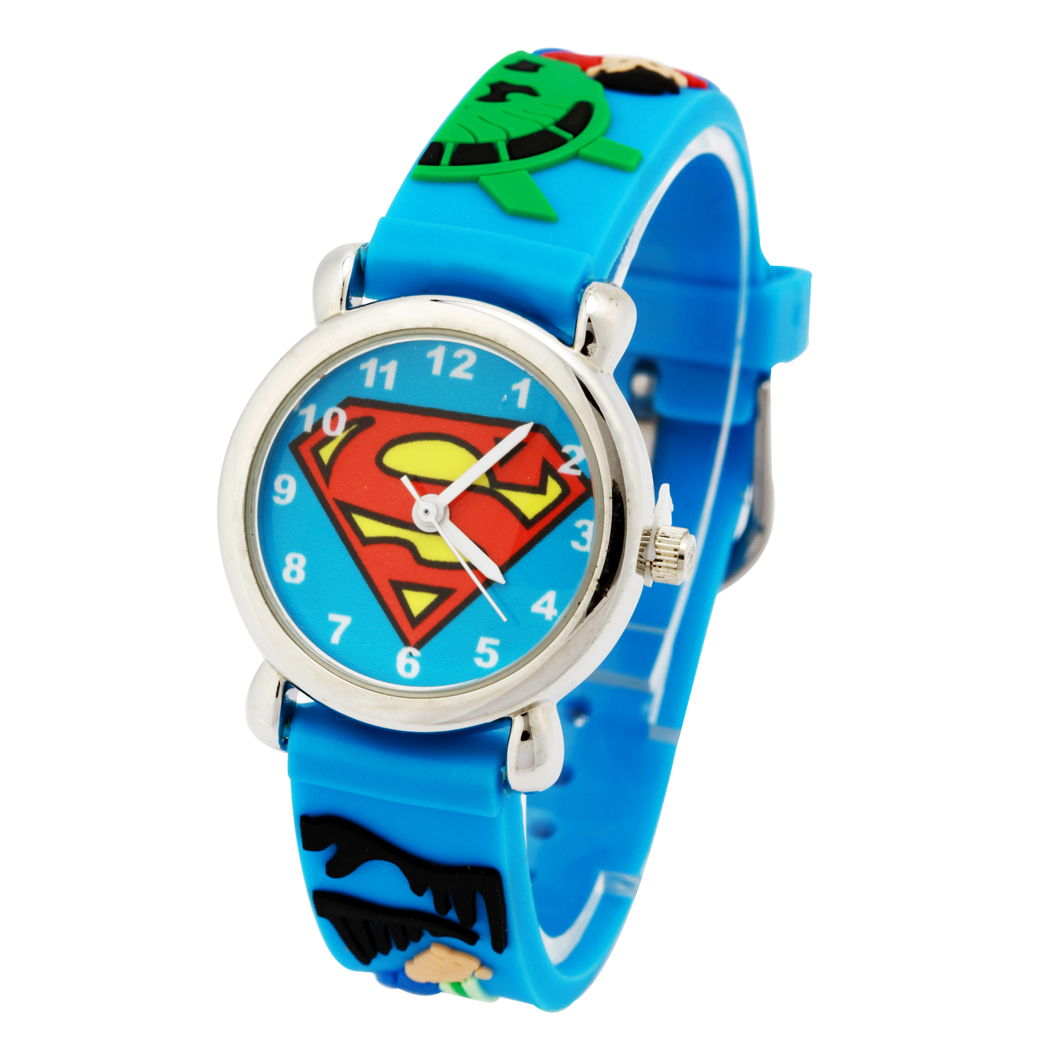 3D Cartoon Analog QUARTZ Watch Rubber Strap Kids Wrist Watch Girls