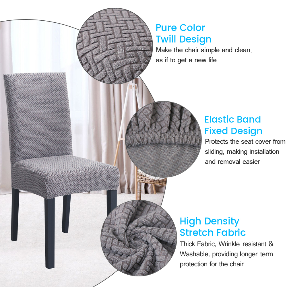 Stretch Thick Knitting Dining Chair Slipcover Protector Party Decor Seat Cover 