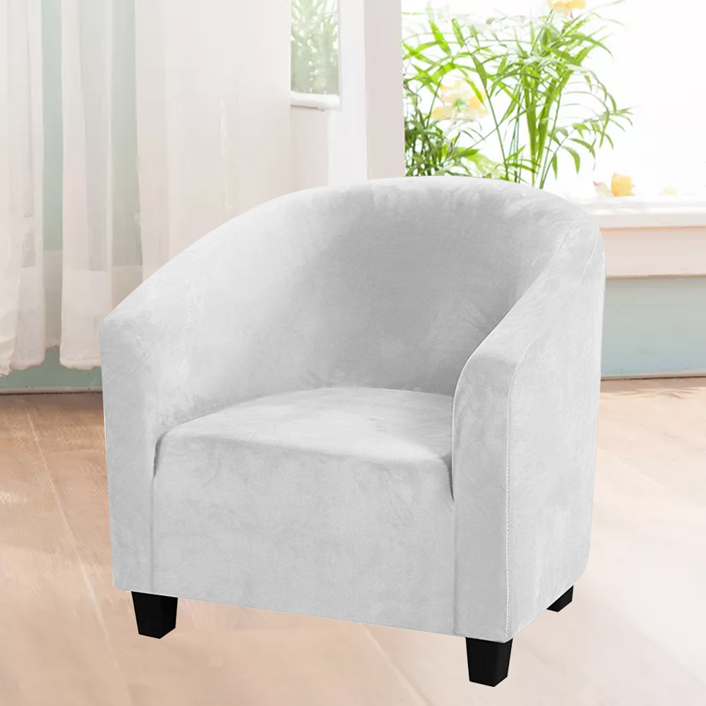 Stretch Velvet Club Chair Covers Bar Living Room Tub Armchair Slipcover US - Picture 49 of 53