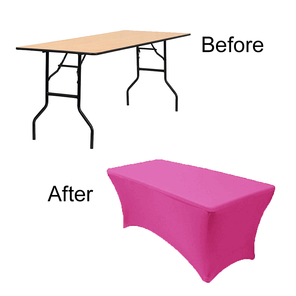 4ft/6ft/8ft Spandex Fitted Stretch Tablecloth Table Cover Wedding Banquet Party