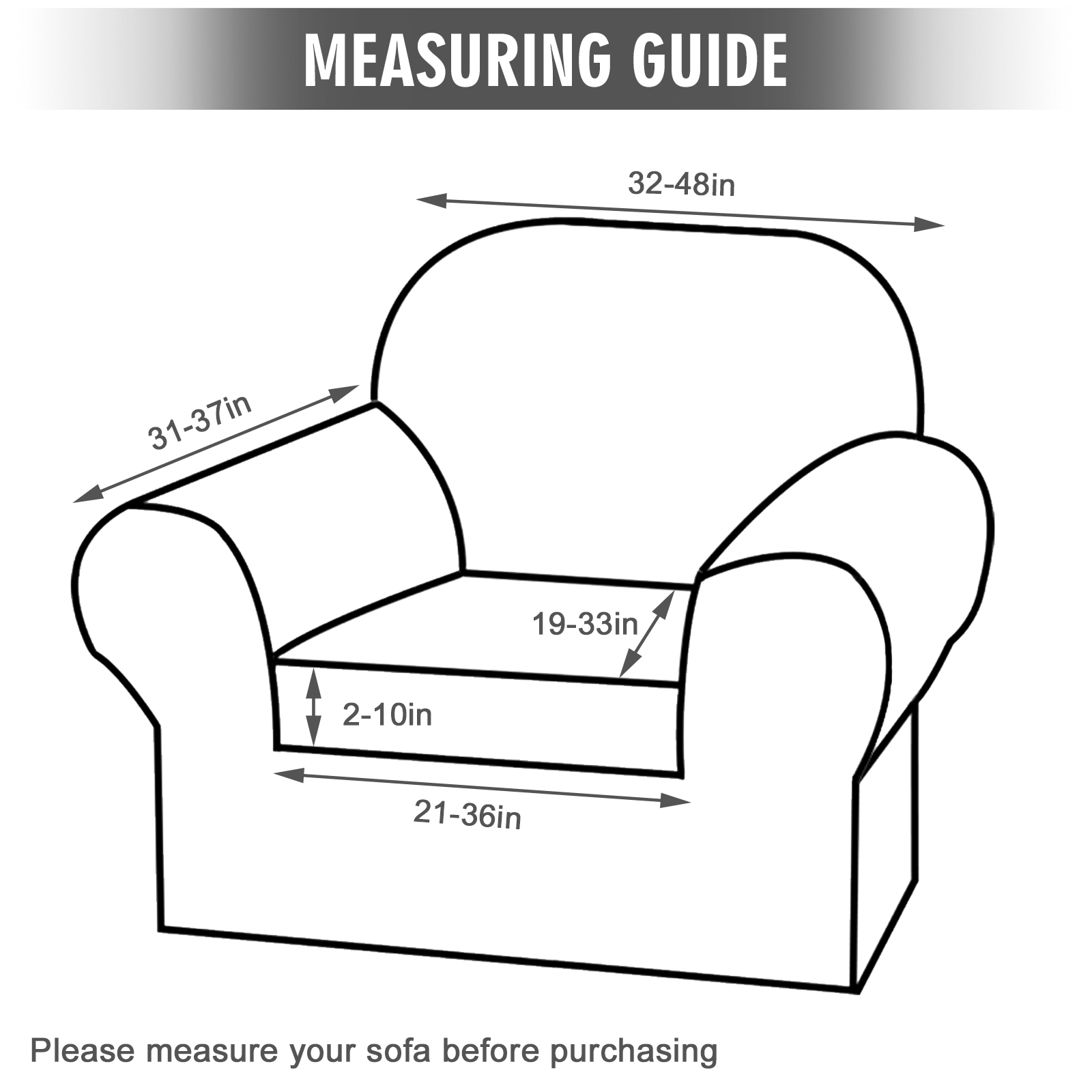 Velvet High Stretch Sofa Cover 2 Piece Chair Cover Armchair Slipcover