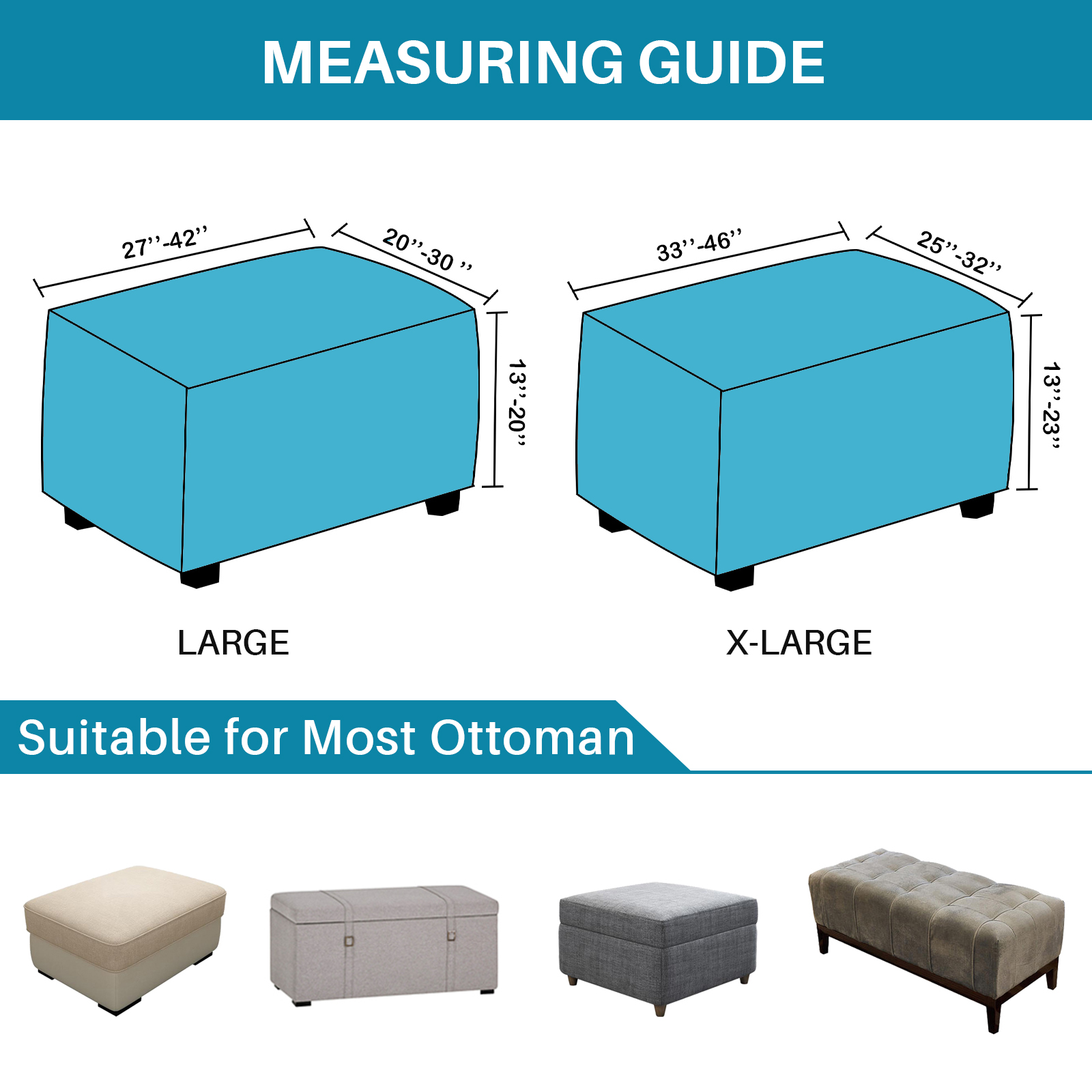 Elastische Fußhocker Abdeckung Stretchhocker Ottoman Sofa Aufbewahrung Slipper Schutz - Bild 29 von 76