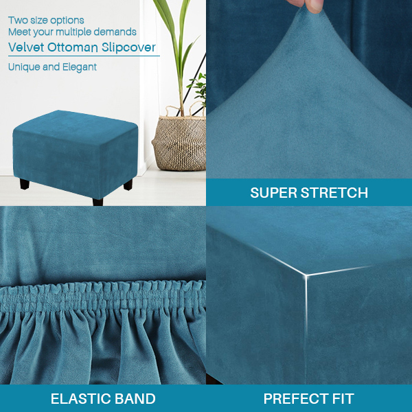 Elastische Fußhocker Abdeckung Stretchhocker Ottoman Sofa Aufbewahrung Slipper Schutz - Bild 33 von 76