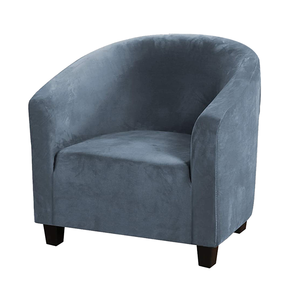 Stretch Velvet Club Chair Covers Bar Living Room Tub Armchair Slipcover US - Picture 13 of 53