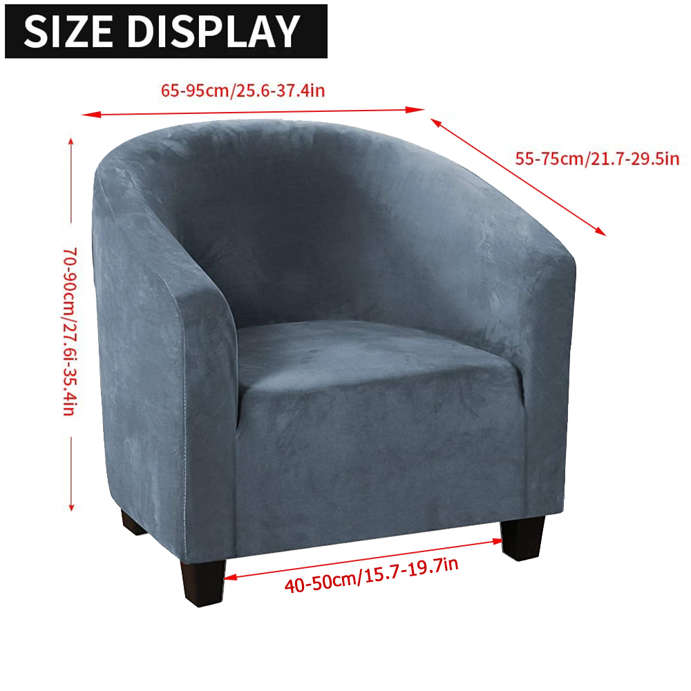 Stretch Velvet Club Chair Covers Bar Living Room Tub Armchair Slipcover US - Picture 15 of 53