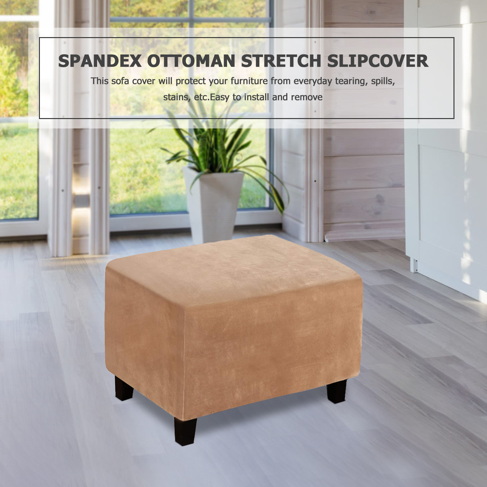 Elastische Fußhocker Abdeckung Stretchhocker Ottoman Sofa Aufbewahrung Slipper Schutz - Bild 36 von 76