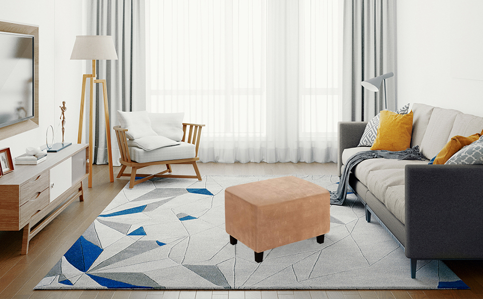 Elastische Fußhocker Abdeckung Stretchhocker Ottoman Sofa Aufbewahrung Slipper Schutz - Bild 42 von 76