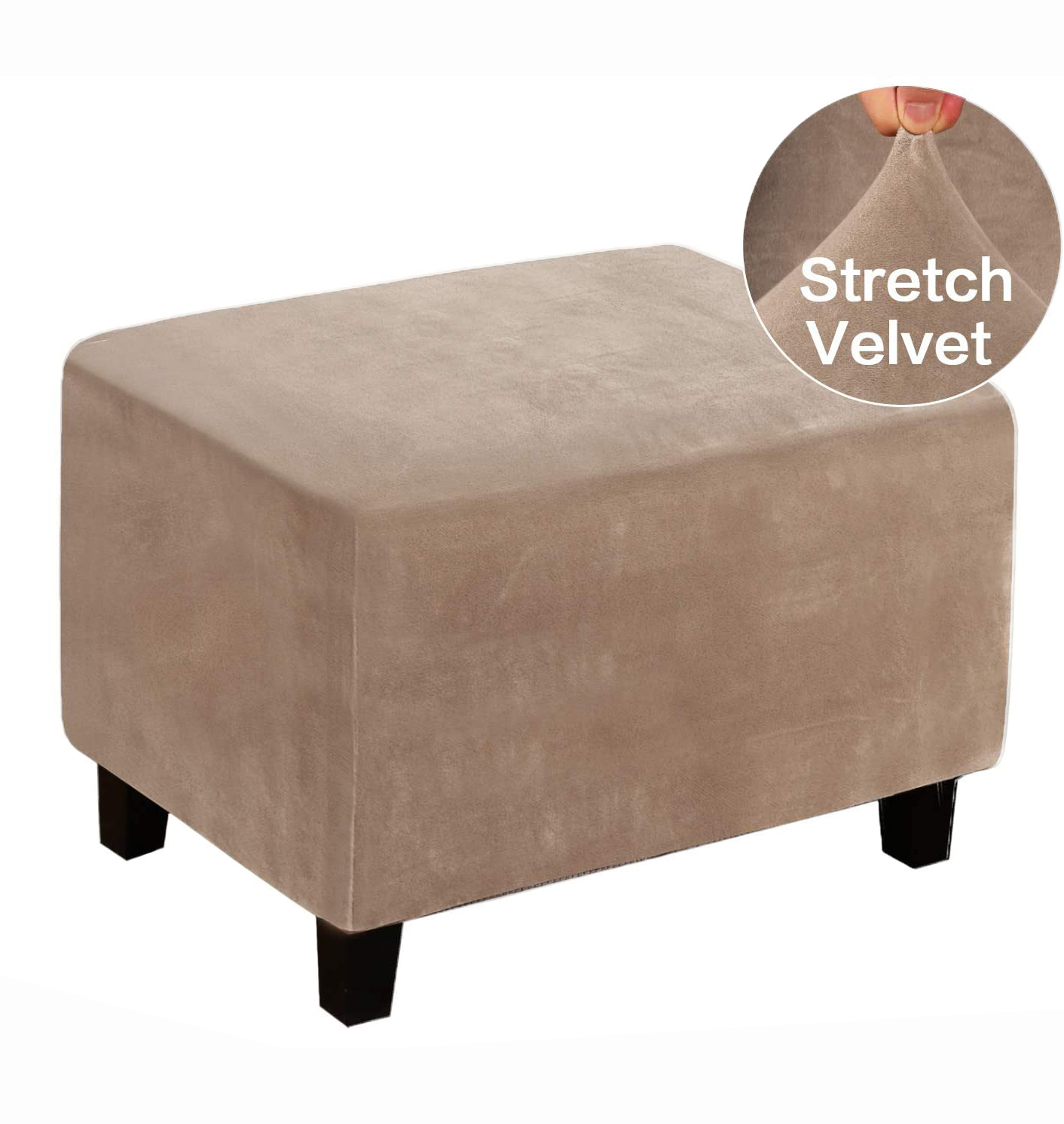 Elastische Fußhocker Abdeckung Stretchhocker Ottoman Sofa Aufbewahrung Slipper Schutz - Bild 12 von 76
