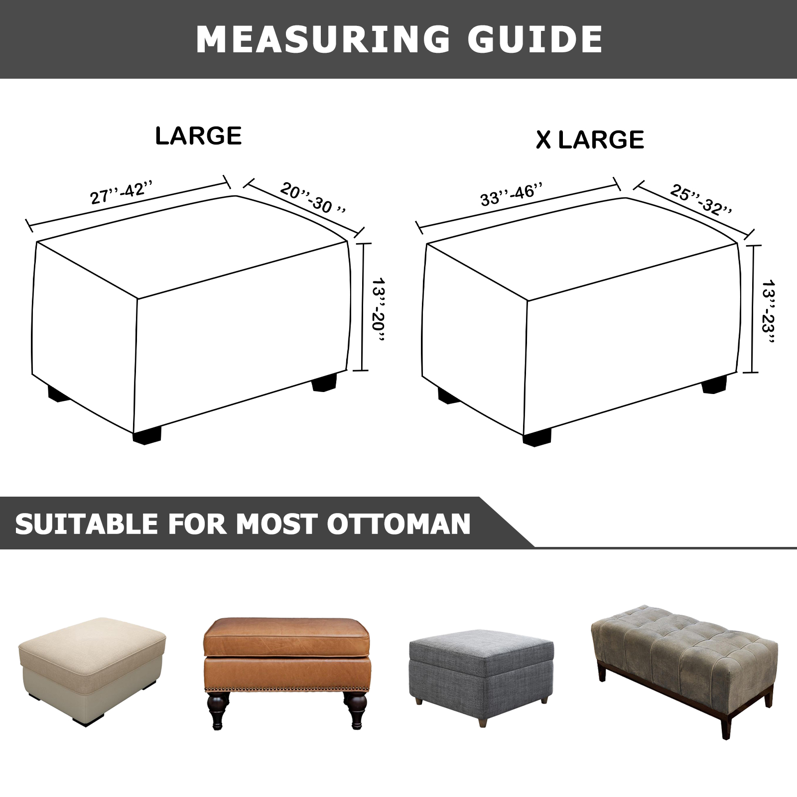 Elastische Fußhocker Abdeckung Stretchhocker Ottoman Sofa Aufbewahrung Slipper Schutz - Bild 16 von 76