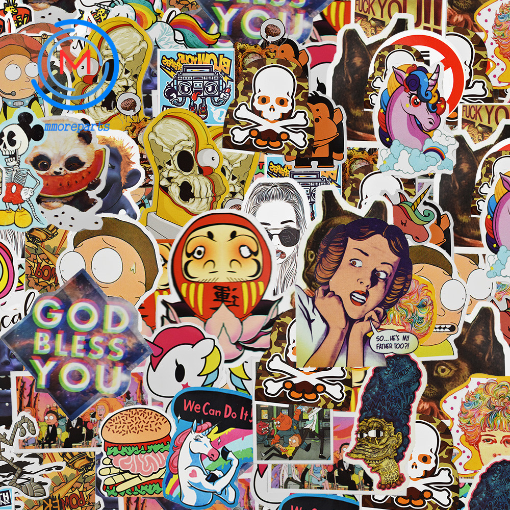 150 pcs Skateboard Stickers Graffiti Laptop Sticker Luggage Car Decals Mix Lot