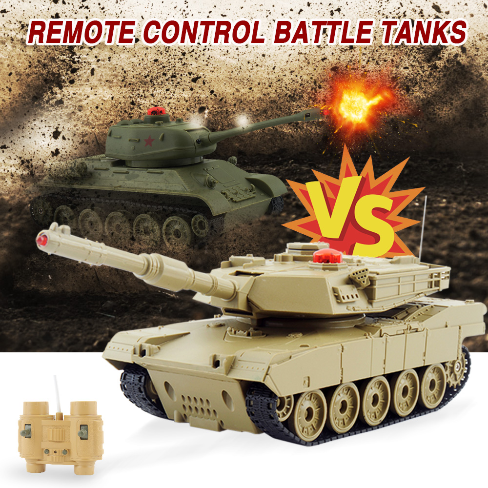 2pcs Rc Remote Control Battle Tanks Military Infrared Turret Rotate Vs