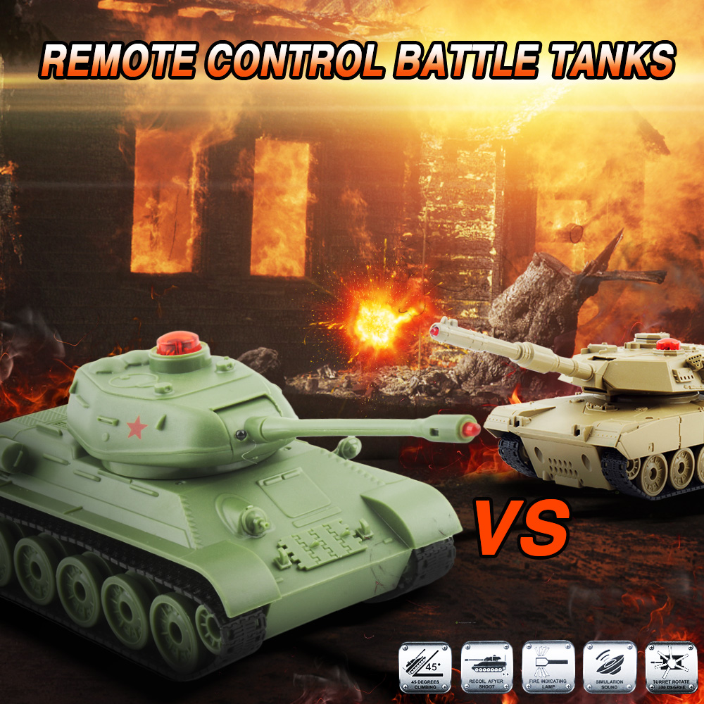2 uni-fun infrared remote control battle tanks