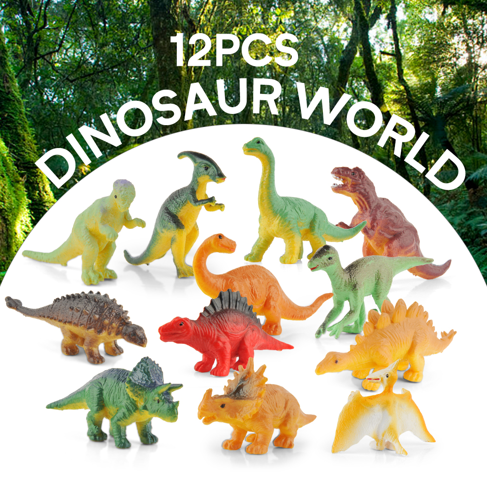 12 Pack Realistic Dinosaurs Figures Toys Assorted Dinosaur Figures with MULTI ST