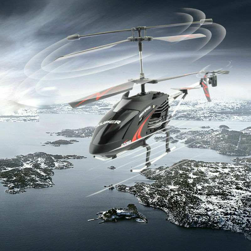 Black Large RC Helicopter 3.5CH 2.4G Remote Control Two Blades Adult