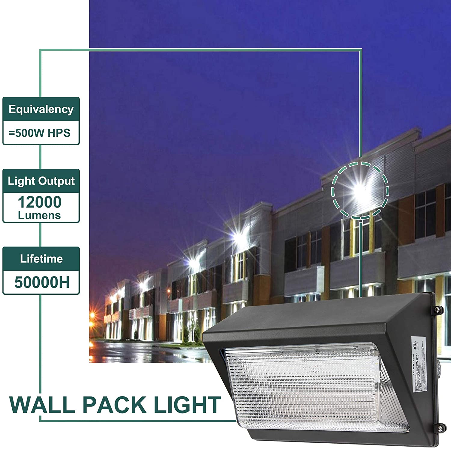 60w Rotatable LED Wall Pack - Integrated Photocell - Selectable CCT - 320W MH Equivalent - 8,400 Lumens - 3000K / 4000K / 5000K 60w Rotatable LED Wall Pack - Integrated Photocell - Selectable CCT - 320W MH Equivalent - 8,400 Lumens - 3000K / 4000K / 5000K